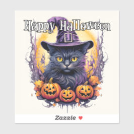 Witchy Little Kitty Cat | Frohe Halloween Aufkleber