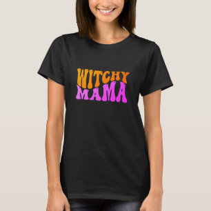 Witchy Mama Orange & Pink, auf schwarz T-Shirt