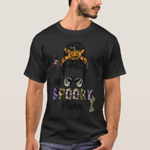 Witchy Mama Skull Witch Women Groovy One Spooky Ma T-Shirt