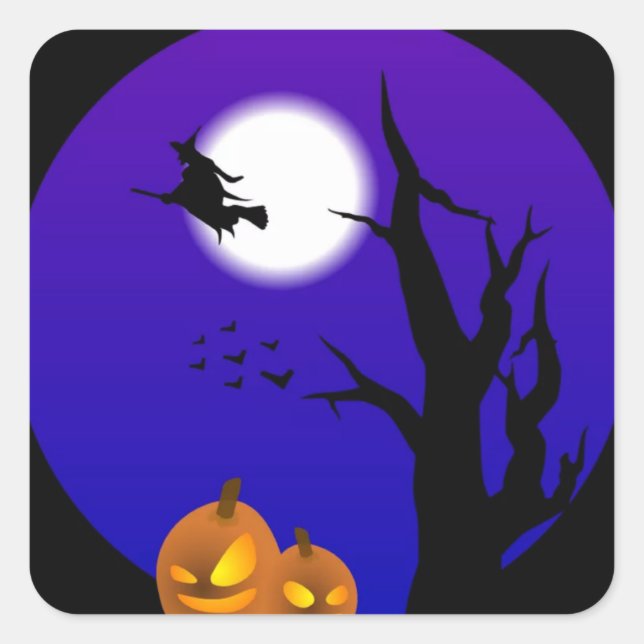 Witchy Nite Quadratischer Aufkleber (Vorderseite)