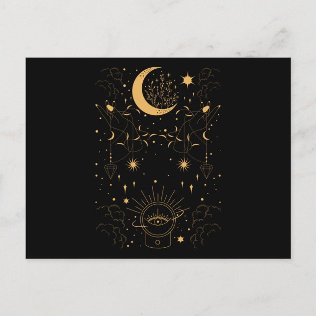 Witchy Pastel Goth Crescent Postkarte (Vorderseite)