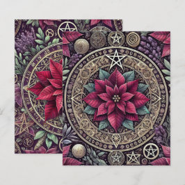 Witchy Poinsettia Mandala Floral Scrapbook Paper