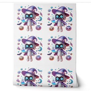 Witchy Robot Halloween Kawaii Tech Wizard Tapete