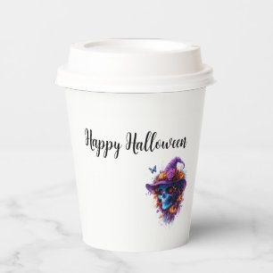 Witchy Skull "Happy Halloween" Reiseumarmung Pappbecher