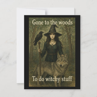 Witchy Stuff Woodland Hexenkarte Postkarte