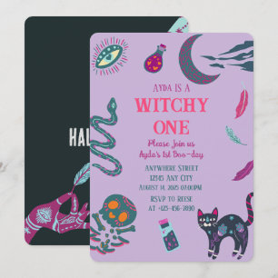 Witchy Un Halloween Invitation Anniversaire