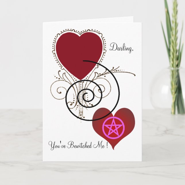 Witchy Valentine Feiertagskarte (Vorderseite)