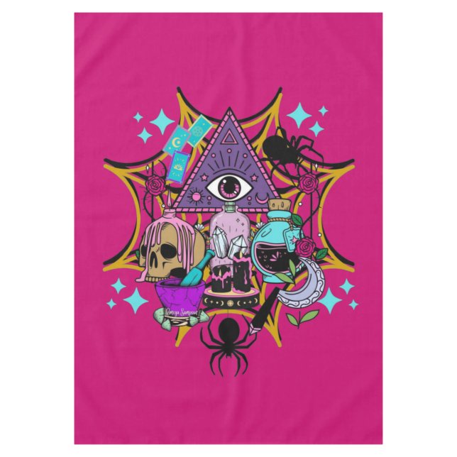 Witchy Vibes and Spiders Tischdecke (Vorderseite)