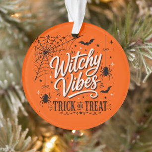 Witchy Vibes Halloween – Gruseliger Spinnennetz-Tr Ornament