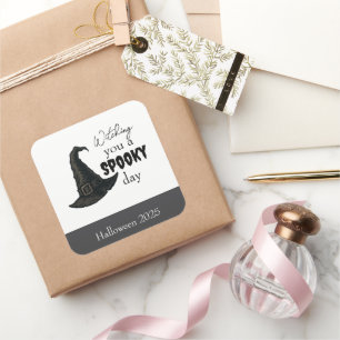 Witchy Vibes - Spooky & Stylish   Quadratischer Aufkleber