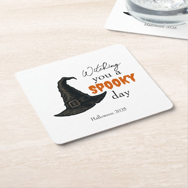 Witchy Vibes - Spooky & Stylish | Rechteckiger Pappuntersetzer (angewinkelt)