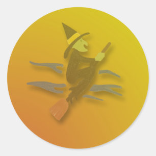 Witchy Woman Halloween Runder Aufkleber