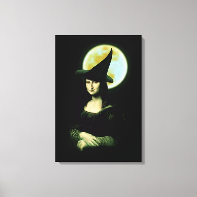 Witchy Woman Mona Lisa Halloween Leinwanddruck (Vorderseite)