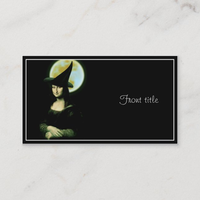 Witchy Woman Mona Lisa Halloween Visitenkarte (Vorderseite)