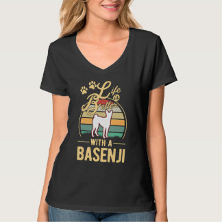with a Basenji Nyam Nyam Terrier Basenji T-Shirt