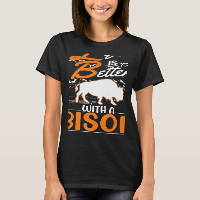 with a Bison Buffalo T-Shirt (Vorderseite)