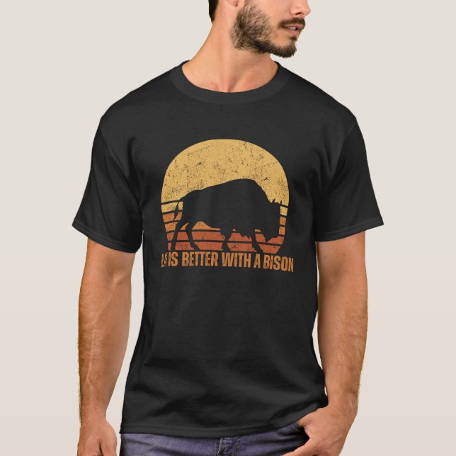 With A Bison  Buffalo T-Shirt (Vorderseite)
