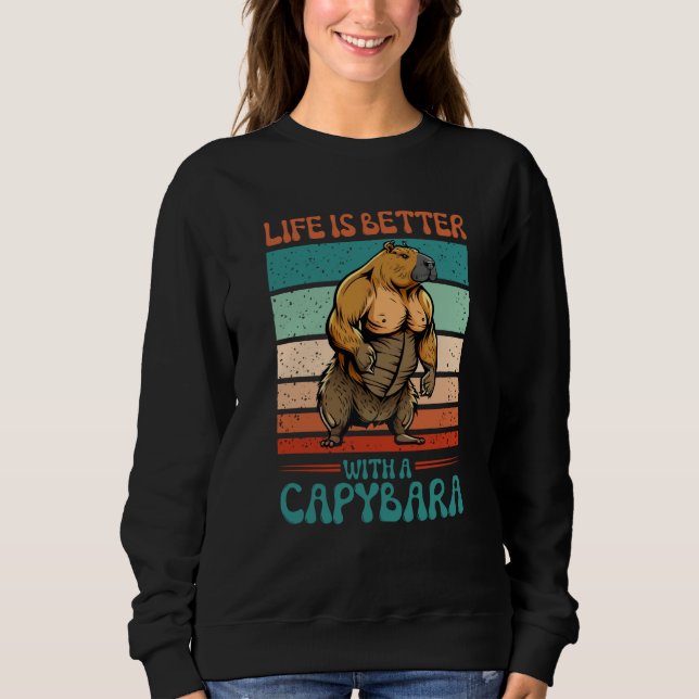 With A Capybara  Capybara Sweatshirt (Vorderseite)