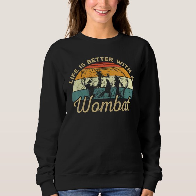 With A Wombat Retro Wombat Design Sweatshirt (Vorderseite)