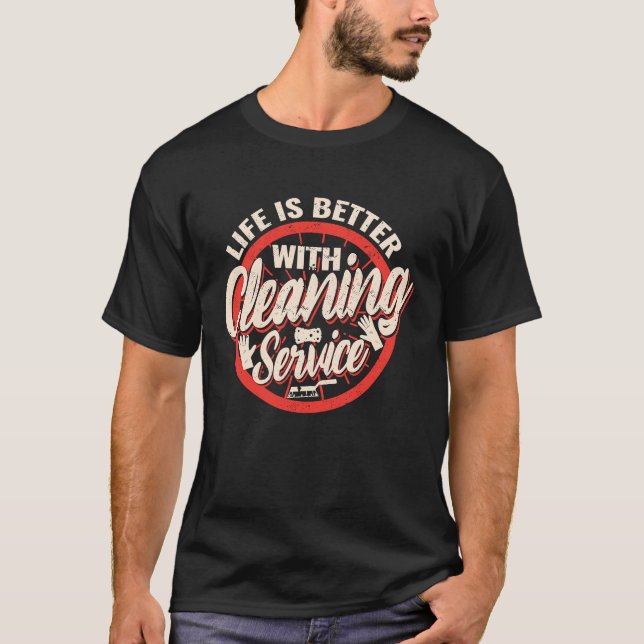 with Cleaning Service  Cleaning Crew T-Shirt (Vorderseite)