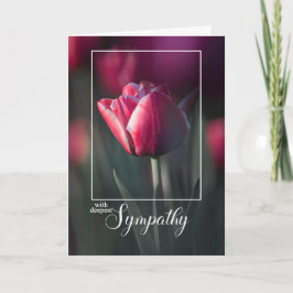 With Deepest Sympathy Rich Pink Tulip Karte
