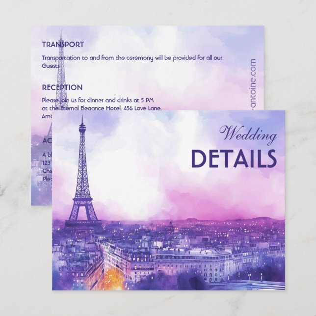 With DETAILS Amour Éternel à la Parisienne Begleitkarte (Vorne/Hinten)