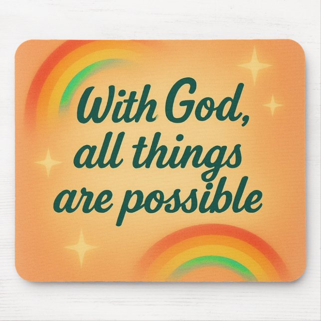 with God all things are possible Christian faith Mousepad (Vorne)
