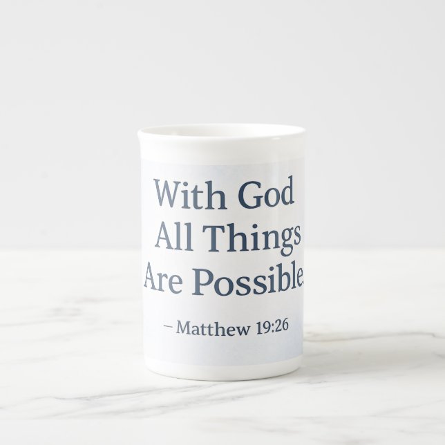 With God All Things Are Possible - Matthew 19:26 Prozellantasse (Vorderseite)