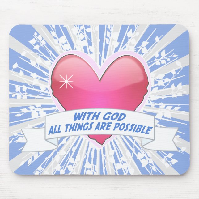 With God All Things are Possible Mousepad (Vorne)