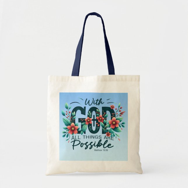 With God All Things Are Possible Tote Bag (Devant)