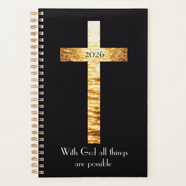 With GOD Golden Cross 2026 Planner (Devant)