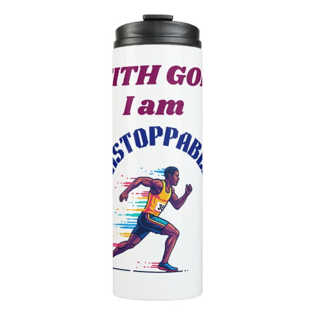 With God, I'm Unstoppable Thermosbecher (Vorderseite)