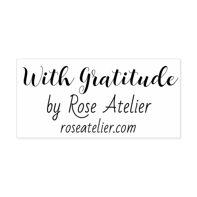 With Gratitude Custom Business Store Name & Websit Gummistempel (Prägung)