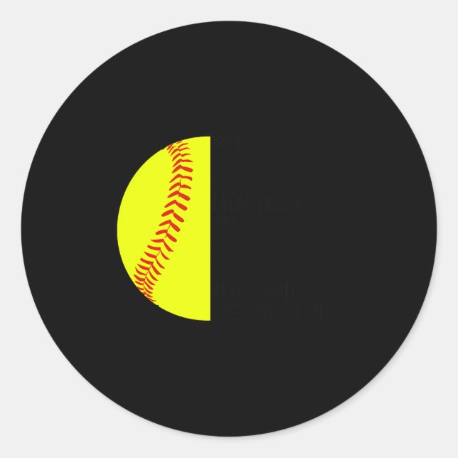 With Jesus In Her Heart And A Softball She Is Unst Runder Aufkleber (Vorderseite)
