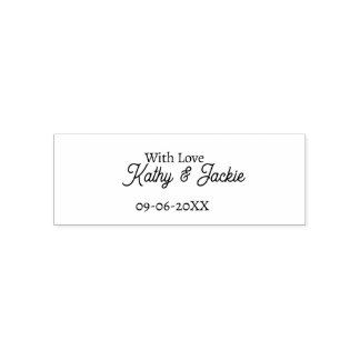 With love add couple name wedding simple minimal  permastempel