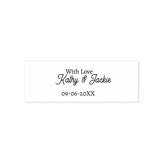 With love add couple name wedding simple minimal  permastempel (Design)