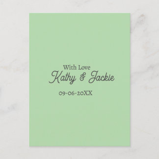With love add couple name wedding simple minimal  postkarte