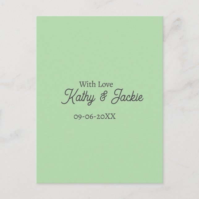 With love add couple name wedding simple minimal  postkarte (Vorderseite)