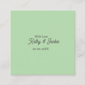 With love add couple name wedding simple minimal  quadratische visitenkarte