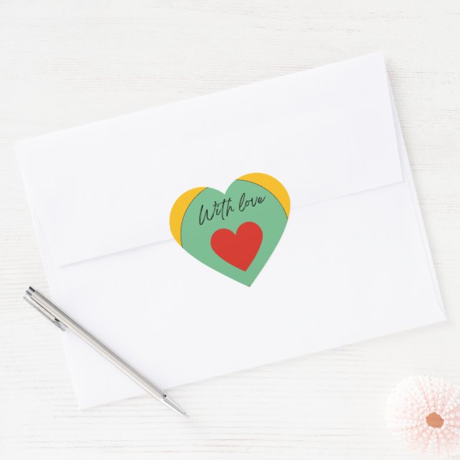 With Love Heart Sticker – Minimal Cute Love  (Umschlag)