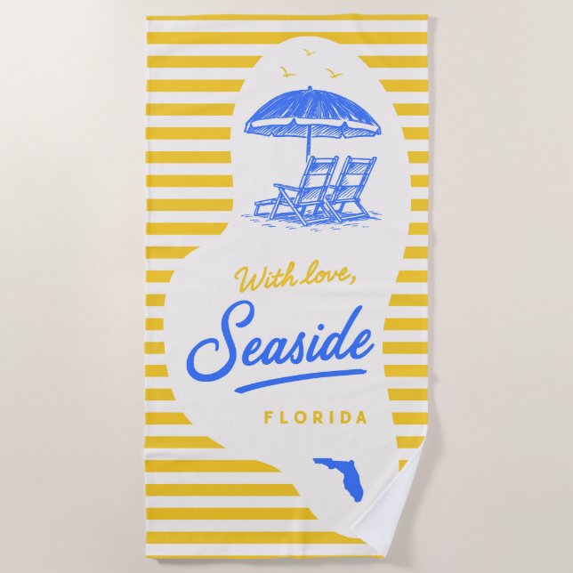 With Love Seaside Beach Towel Strandtuch (Vorderseite)