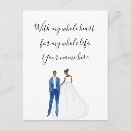WIth Mein ganzes Herz Illustriert Black Couple Begleitkarte