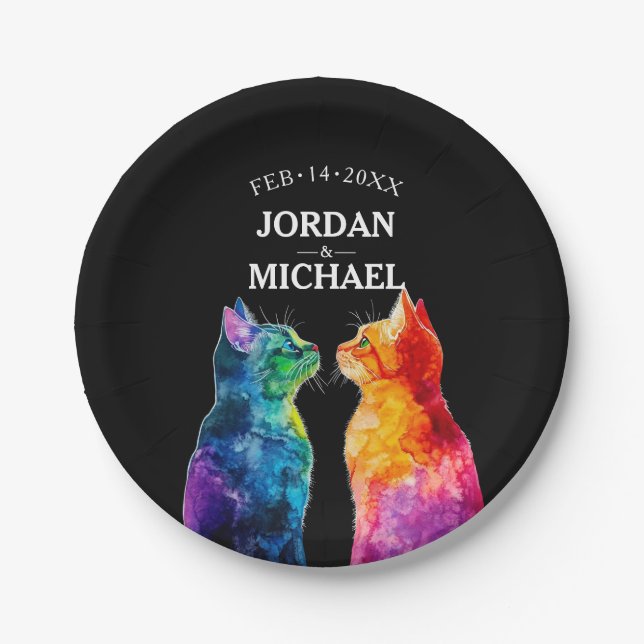 With names,Purrfectly Yours: A Rainbow Love Story  Pappteller (Vorderseite)
