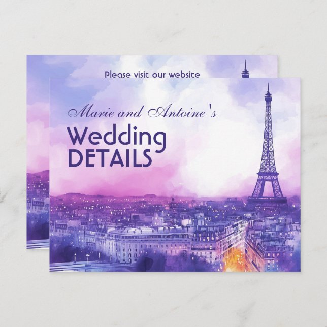 With QR code wedding details Begleitkarte (Vorne/Hinten)