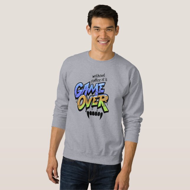 Without Coffee It's Game Over Edgy Graffiti Shirt (Vorne ganz)