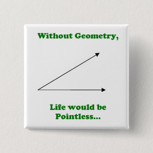 Withouth Geometrie, Leben würde sinnlos sein Button (Vorderseite)