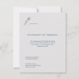 Witness Pen- Marriage Union Response Card RSVP Karte