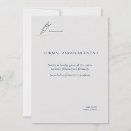 Witness Pen- Minimalist Elopement Announcement  Einladung