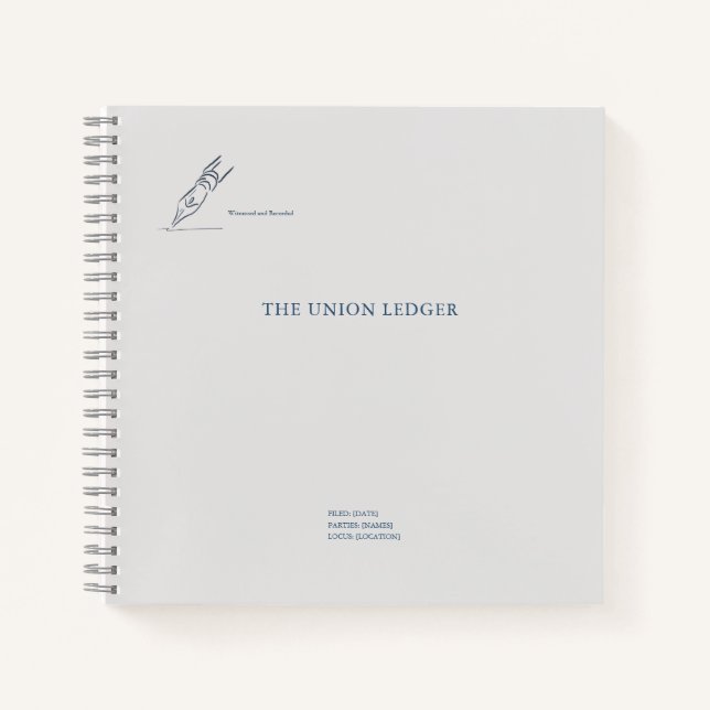 Witness pen- Minimalist Marriage Union Notebook Notizbuch (Vorderseite)