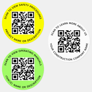 Witterungsbeständige QR-Code-Etiketten für das Bau Etiketten